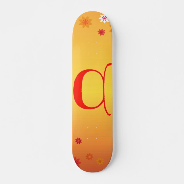 Orange Flowers Skateboard (Framsida)