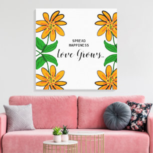 Orange Flowers Spread Happiness 24 tum x 24 tum Canvastryck