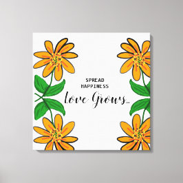 Orange Flowers Spread Happiness 24 tum x 24 tum Canvastryck