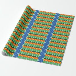 Orange Flowers - Wrapping Papper Presentpapper