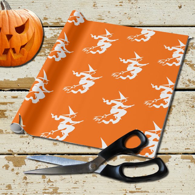orange - flygande häxa presentpapper (Skapare uppladdad)