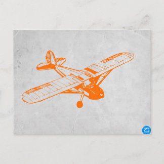 Orange Flygplan Vykort