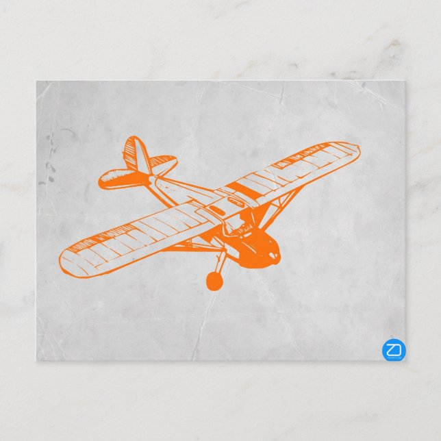Orange Flygplan Vykort (Framsida)