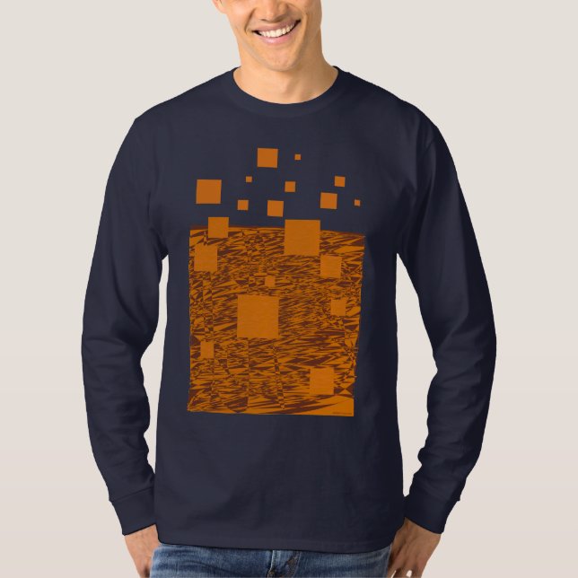Orange Flyt Abstrakt Mönster Kemistry Art Sci Fi T Shirt (Framsida)