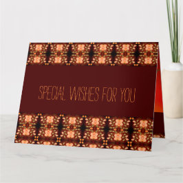 Orange Flyttad med mönster Kort