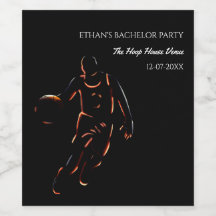 Orange födelsedagsfest för svart basketboll