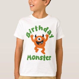 Orange Födelsedagsmonster T Shirt