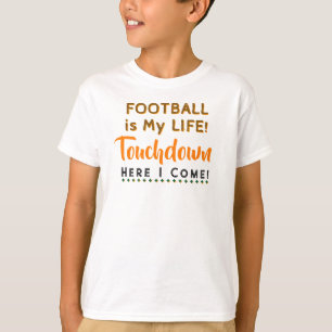 Orange Football är My Life Touchdown Number T Shirt
