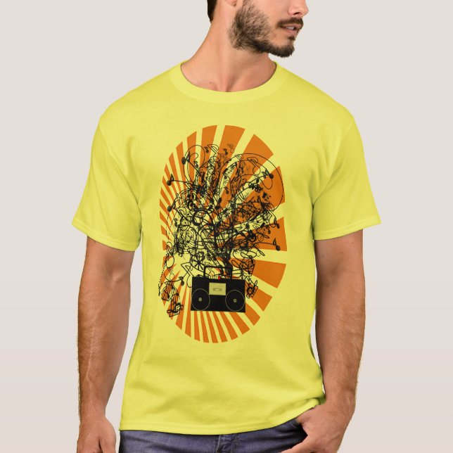 orange för 80s Boom Box T Shirt (Framsida)