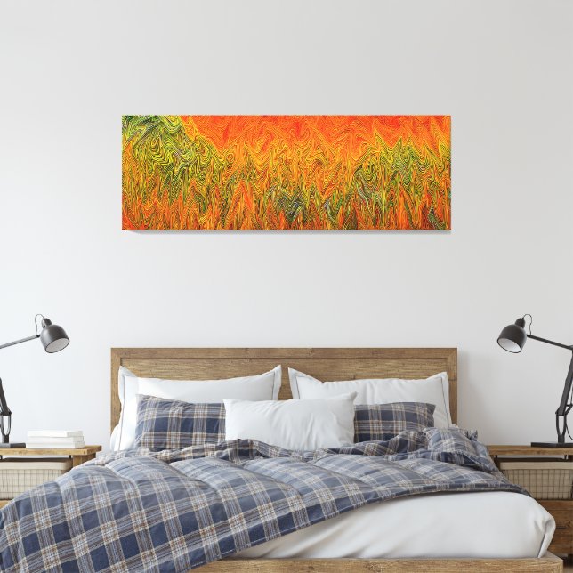 orange för Abstrakt av Neural Fireparm-Gult Canvastryck (Insitu (sovrum))