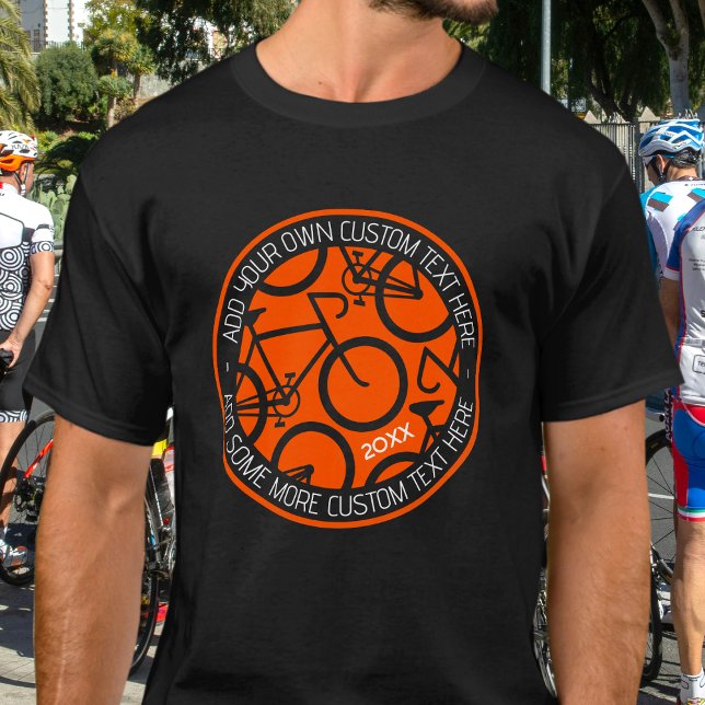 Orange för anpassningsbar av textsegment och svart t shirt (Skapare uppladdad)