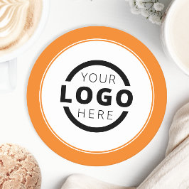 Orange för anpassningsbar Promoted Business Logoty Underlägg Papper Rund