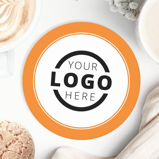 Orange för anpassningsbar Promoted Business Logoty Underlägg Papper Rund (Skapare uppladdad)