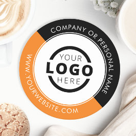 Orange för anpassningsbar Promoted Business Logoty Underlägg Papper Rund