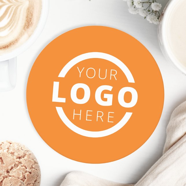 Orange för anpassningsbar Promoted Business Logoty Underlägg Papper Rund (Skapare uppladdad)