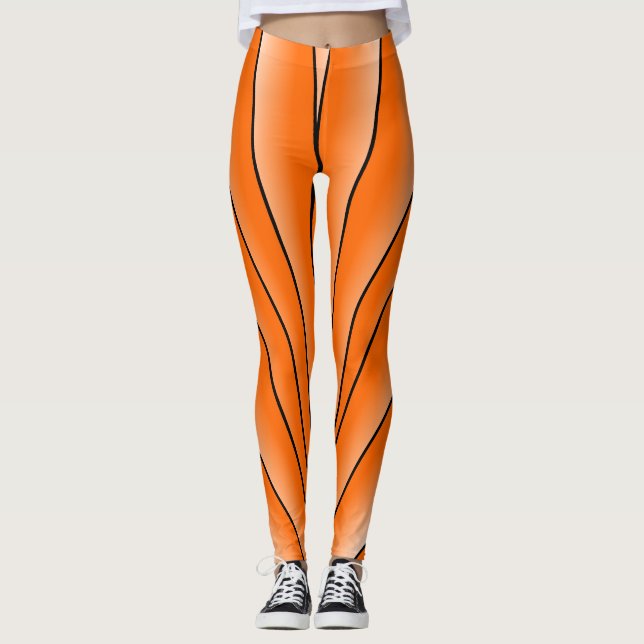 Orange för Art Deco-design Leggings (Framsida)