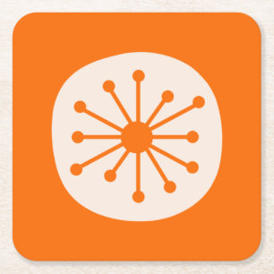 Orange för atomdoft vid myntårhundradet underlägg papper kvadrat