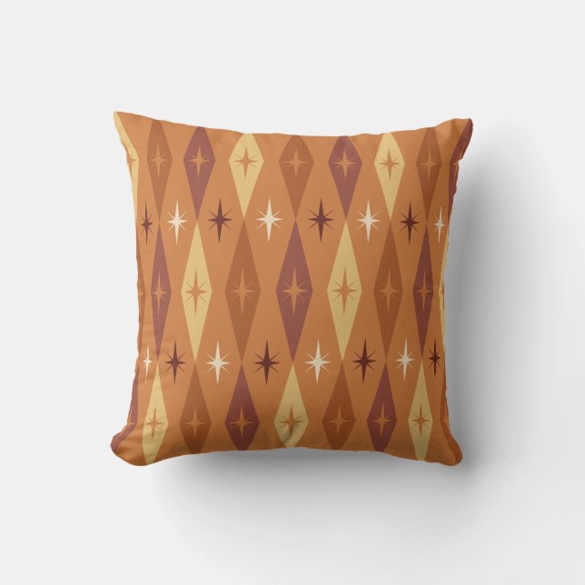 Orange för atomstjärnor 1950 kudde (Framsida)