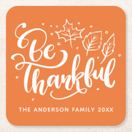 Orange för att hämta thanksgiving för skriptskörni underlägg papper kvadrat