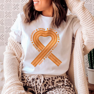 Orange för att öka medvetenheten om Leukemi Ribbon T Shirt