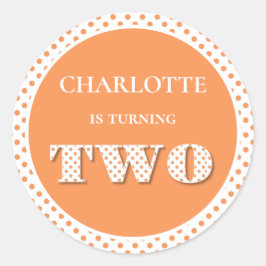 Orange för att vrida två polkatodpunkter runt klistermärke