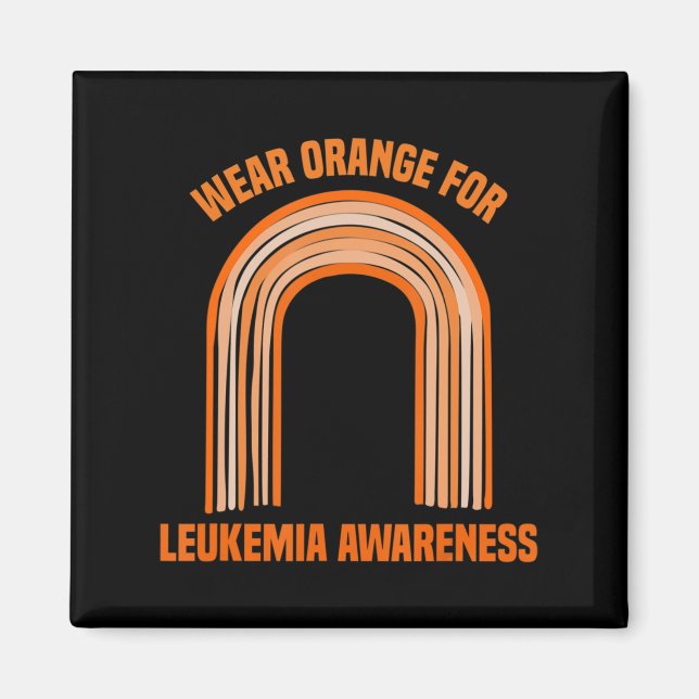 Orange för bära av Leukemi - medvetandegrad Leukem Magnet (Framsidan)
