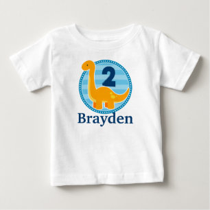 Orange för barn för Dinosaurfödelsedagskjorta T-shirt