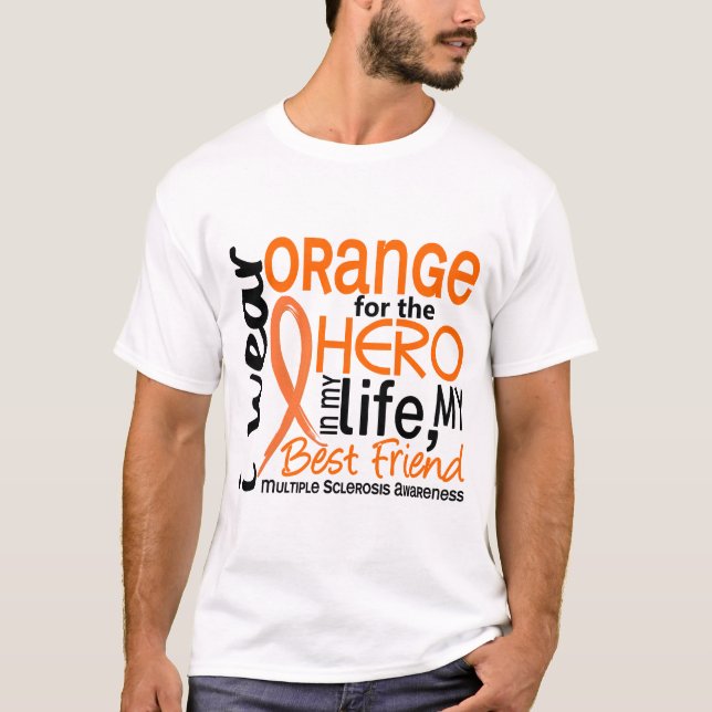 Orange för bästa vänms för hjälte 2 tee (Framsida)