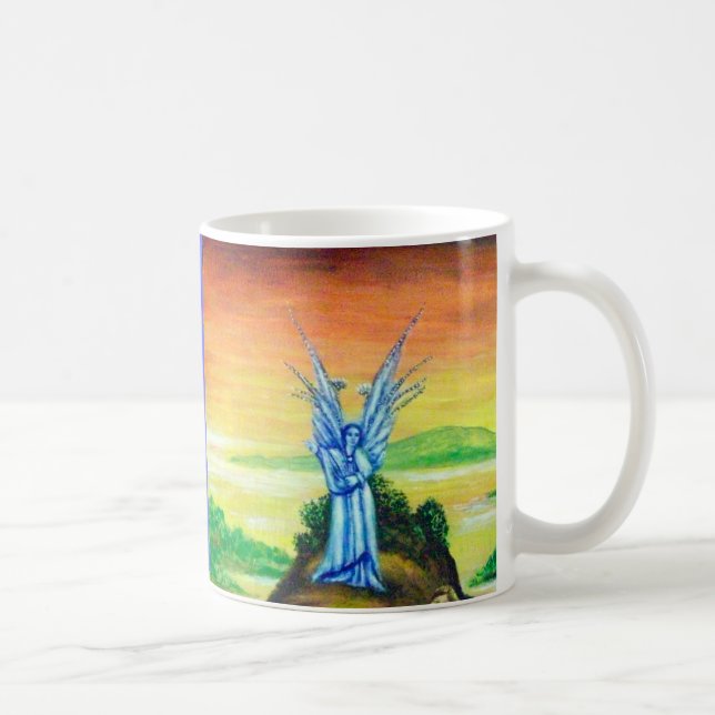Orange FÖR BLUE TWILIGHT ANGEL-Gult Kaffemugg (Höger)