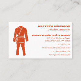 Orange för Brasiliansk Jiu Jitsu BJJ Schoool-instr Visitkort