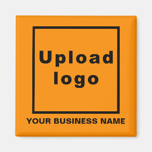 Orange för Business Namn och Logotyp  Square Magne Magnet