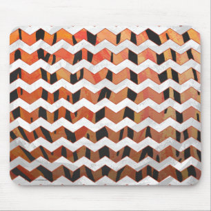 Orange för Chevron Tiger-Hett och svart utskrift Musmatta