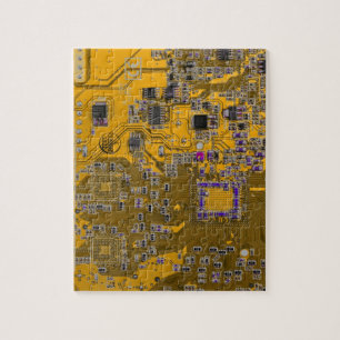Orange för Computer Geek Circuit Board Light Pussel
