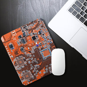 Orange för Computer Geek Circuit Board Musmatta