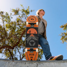 Orange för coola/Blk-monogrammed Skateboard "Ollie