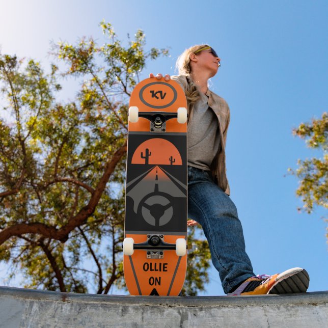 Orange för coola/Blk-monogrammed Skateboard "Ollie (Utomhus 1)