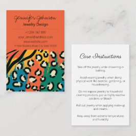 Orange för djurutskrift Färgfyllda judiskt styrkor Visitkort