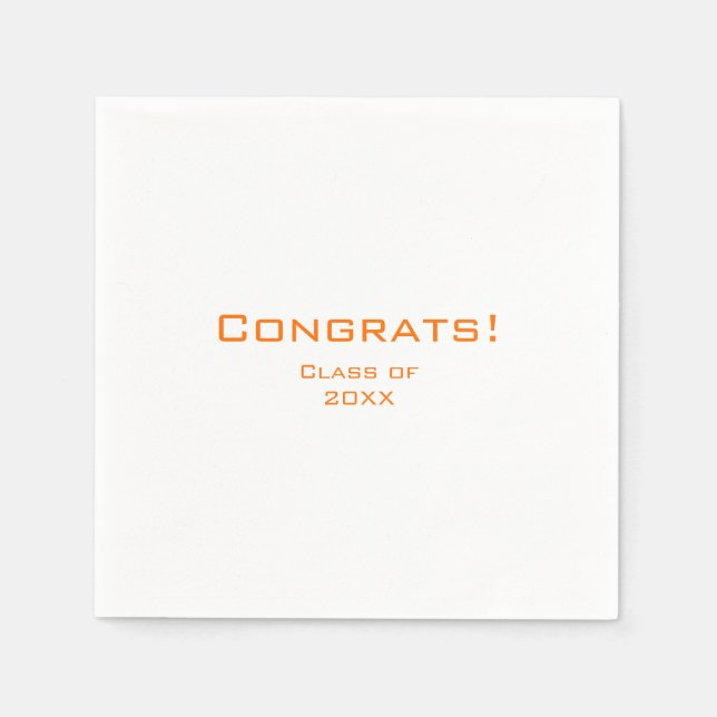 Orange för enkel Studentfest av typografi Pappersservett (Framsidan)