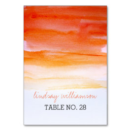 orange för eskort från bröllop - korallvattenfärge bordsnummer