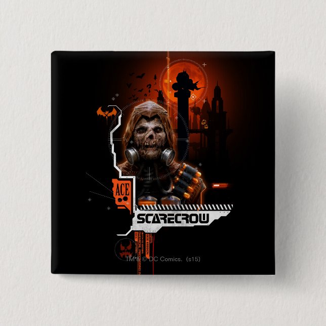 Orange för fågelskrämma knapp (Framsida)