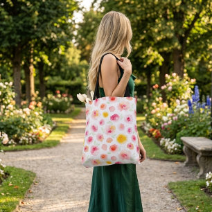 Orange för färglös rosa i blommigt till påsen tygkasse