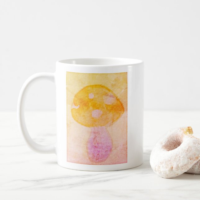 Orange för färglös Rosa Vattenfärgssvampar Kaffemugg (Med munk)