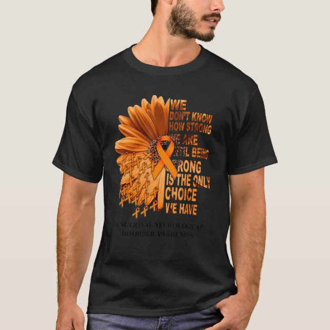 ORANGE för FND-medvetandegörande Daisy Ribbon Vi k T Shirt (Framsida)