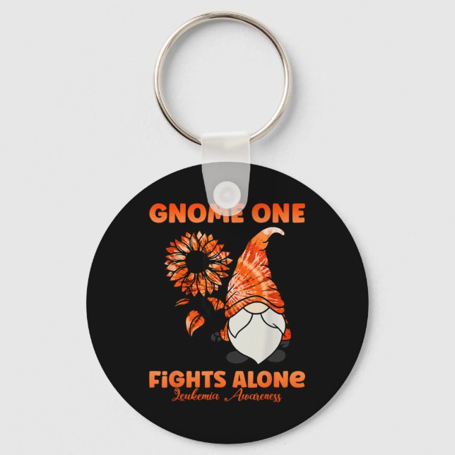 Orange för Gnome One Fight Ensam Ribbon Leukemia A Nyckelring (Framsida)