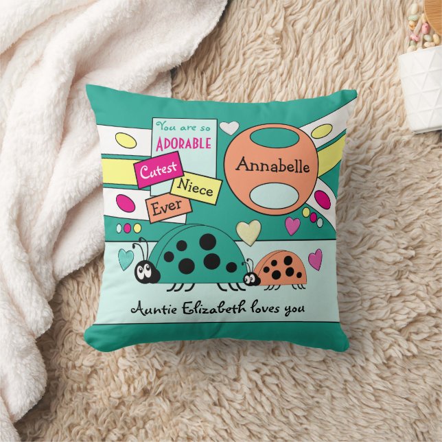 Orange för grönt av ädelstenar och klippor kudde (Filt)