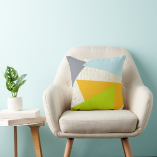 Orange för Grönt av gult och modern geometrisk Kudde
