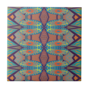 Orange för grönt av mosaik geometrisk design, mott kakelplatta