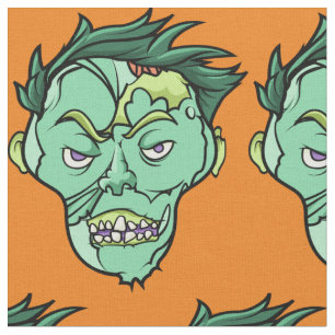 Orange för grönt för happy halloweenZombiemöns Tyg