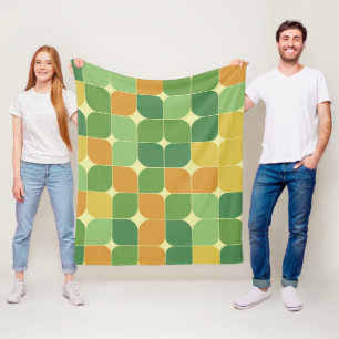 Orange för Grönten Mönster i mitten av århundradet Fleecefilt