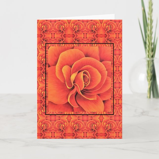 Orange för hälsningskort - Begonia Kort (Framsida)